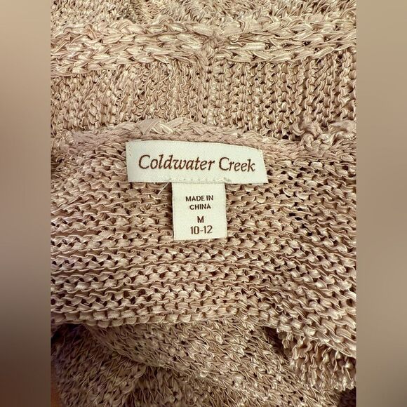 Coldwater Creek Tan Knit‎ Sweater Cardigan Vest Open Front Size M ( 10 - 12 ) - Picture 3 of 6
